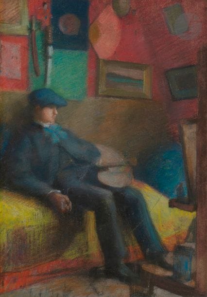 École MODERNE du XXe siècle
Fumeur au repos
Pastel
Non signé.
45 x 31 cm