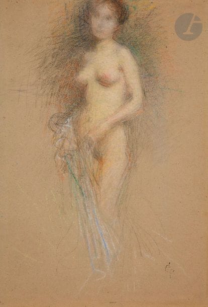 Ernest LAURENT (1859 - 1929)
étude de femme nue 
Pastel 
43 x 28 cm
Cachet en bas à droite