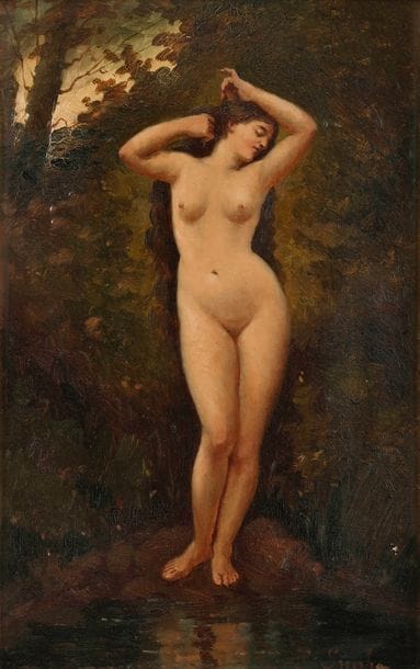 École française du XIXe siècle
Étude pour une femme au bain
Carton.
33 x 20 cm