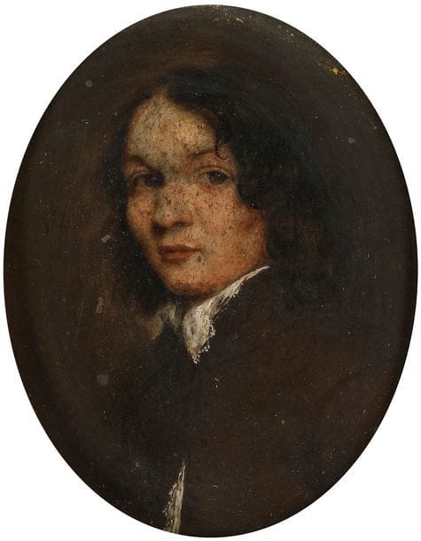 École FRANÇAISE vers 1640
Portrait d’homme 
Cuivre ovale.
(Petites restaurations).
9 x 7,5 cm