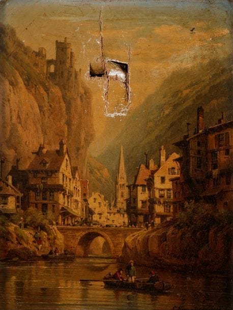 Charles Euphrasie KUWASSEG (1838-1904)
Le village
Toile.
(Accident).
22 x 16 cm