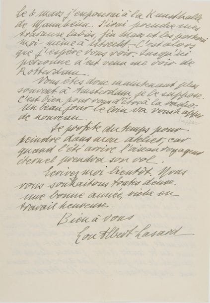 FEMMES PEINTRES. 4 L.A.S.
   Lou Albert-Lasard (1954, sur son ouvrage Une image de Rilke). Rosa Bonheur (portrait joint). Thérèse Debains (1937 ?, sur une exposition). Louise Hervieu (1931, à Renée Dunan).