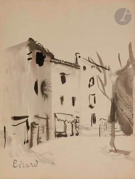 Christian BÉRARD (1902-1949)
Personnage à la porte
Aquarelle.
Porte le timbre de la signature en bas à gauche.
35 x 26.5 cm
Au dos : Maisons de village, encre, porte le cachet de la signature en bas à gauche.