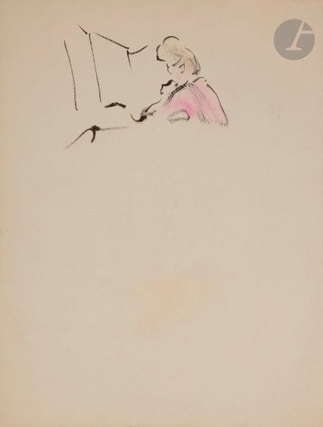 Christian BÉRARD (1902-1949)
Zaza
Encre et aquarelle.
Porte le timbre de la signature en bas à droite.
31 x 23.5 cm