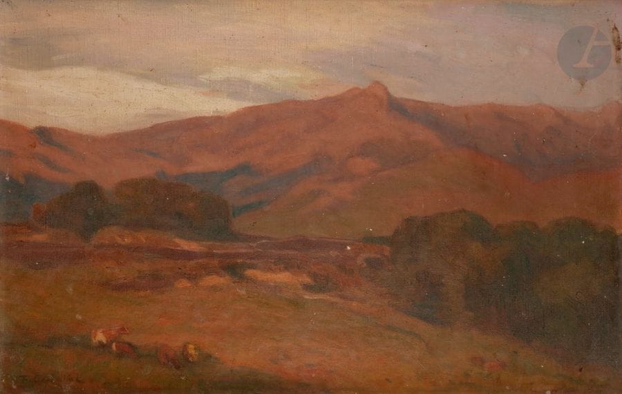 François CORBELLINI (1863-1943)
Corse, paysage à Tavera
Huile sur toile.
Signée en bas à gauche.
27 x 41 cm