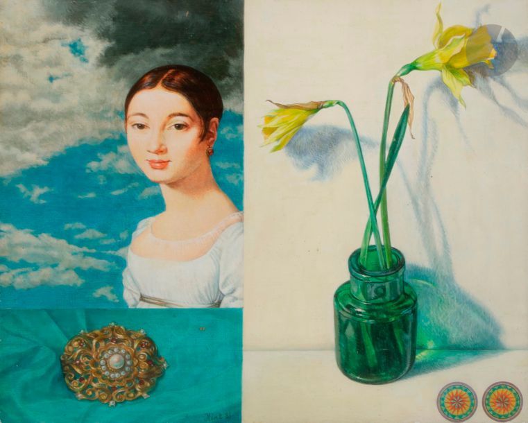 FLINT (XXe siècle)
Mademoiselle Rivière, 1981
Huile sur carton.
Signée et datée en bas vers la gauche.
20 x 25 cm