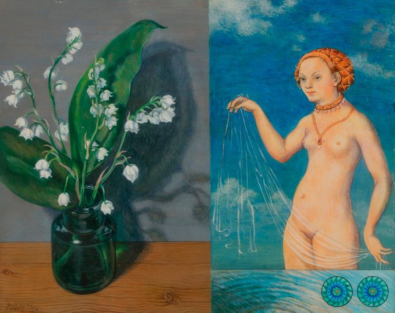 FLINT (XXe siècle)
Le Muguet, 1980
Huile sur carton.
Signée et datée en bas à gauche.
20 x 25 cm