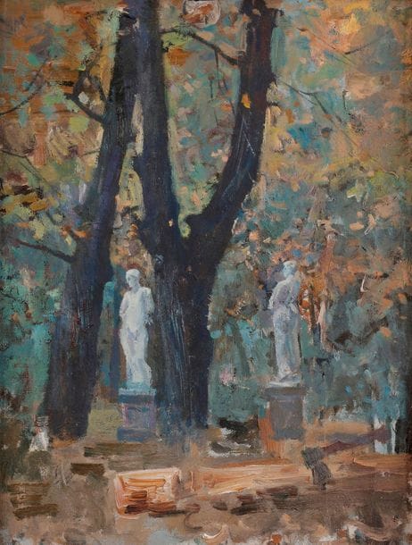 Guenadi Iossifovitch MANACHEROV
(né en 1947)
Le jardin d’été, vue de Leningrad, 1991
Huile sur toile.
Signée, datée et titrée au dos.
45 x 34,5 cm

???????? ????????? ????????? (???. ? 1947 ?.)
?????? ???, 1991
?????, ?????.
??????? ? ????? ? ???????? ?? ???????.
45 ? 34,5 ??



