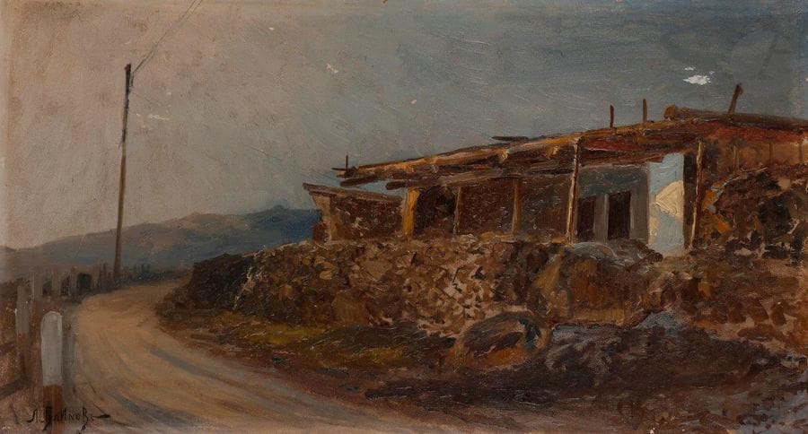 Leonid Demianovitch BLINOV
(1867-1903)
Saklia à Aloupka (Crimée)
Huile sur carton.
Signée en bas à gauche.
Titrée au dos.
24 x 43,5 cm

?????? ?????????? ?????? (1867 - 1903)
????? ? ??????
??????, ?????.
??????? ????? ?????.
???????? ?? ???????.
24 ? 43,5 ??




