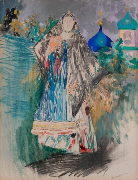Filipp Andreevitch MALIAVIN (1869-1940)
Femme au châle
Technique mixte sur papier.
Signée en bas à droite.
64 x 48 cm

?????? ????????? ??????? (1869 - 1940)
??????? ? ??????
??????, ????????? ???????.
??????? ????? ??????.
64 ? 48 ??



