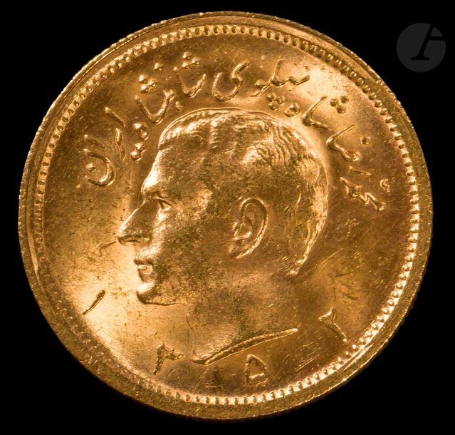 Iran, Mohammed Reza Pahlavi (1941-1979)
Pahlavi en or SH 1352 = 1973
Poids : 8,2 g 