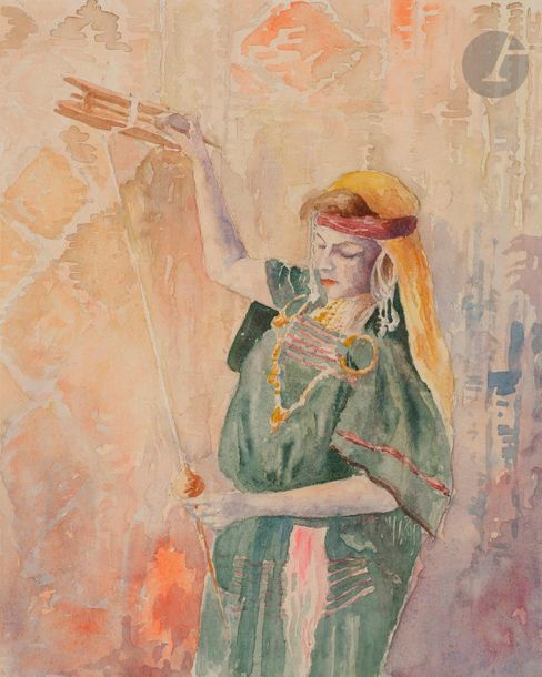 Alexandre LUNOIS (1863-1916)
Femme orientale
Aquarelle.
Non signée.
20 x 16 cm