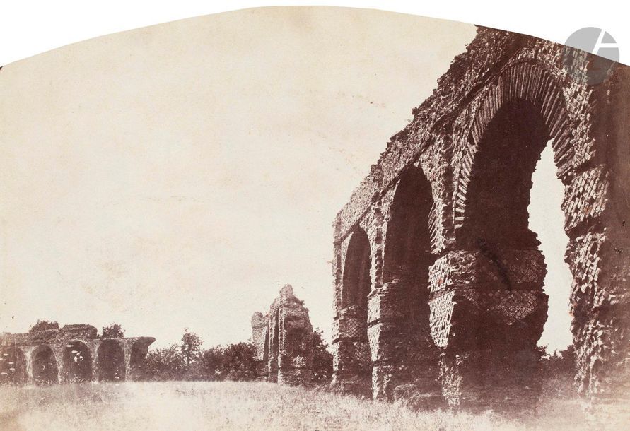 Félix Thiollier (1842-1914) 
Rhône, c. 1860-1870. 
Aqueduc de Chaponost. Aqueduc de Bonnand, Rhône (dans le lointain, château de Francheville). 
Deux (2) épreuves sur papier albuminé, cintrées et contrecollées sur cartons. Légendes à l’encre de la main du photographe sur les montages. 
14 x 20,5 et 16,5 x 21 cm 
 
Bibliographie : 
Thomas Galifot, Félix Thiollier Photographies, 2012, p. 82.

Félix Thiollier (1842-1914)
Rhône, c. 1860-1870.
Aqueduc de Chaponost. Aqueduc de Bonnand, Rho?ne (dans le lointain, cha?teau de Francheville).
Two albumen prints mounted on cardboard. Captions written by photographer on mounts. 
14 x 20.5 and 16.5 x 21 cm