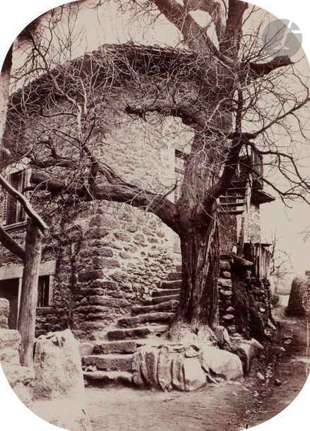 Félix Thiollier (1842-1914) 
Sites de la Loire, c. 1860-1870. 
Près de Saint-Chamond. 
Épreuve sur papier albuminé, aux coins arrondis, contrecollée sur carton. Légende à l’encre de la main du photographe sur le montage. 
20,5 x 14,8 cm

Félix Thiollier (1842-1914)
Sites of the Loire, c. 1860-1870.
Près de Saint-Chamond.
Albumen prints mounted on cardboard. Caption written by photographer on mount.
20.5 x 14.8 cm
