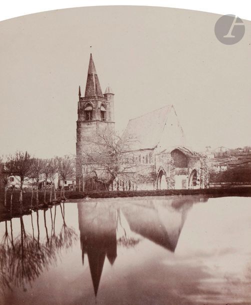 Félix Thiollier (1842-1914) 
Sites de la Loire, c. 1860-1870. 
Bénisson-Dieu (Église). 
Épreuve sur papier albuminé, cintrée, contrecollée sur carton. Légende à l’encre de la main du photographe sur le montage. 
17,5 x 14,5 cm

Félix Thiollier (1842-1914)
Sites of the Loire, c. 1860-1870.
Bénisson-Dieu (Church).
Albumen print mounted on cardboard. Caption written by photographer on mount.
17.5 x 14.5 cm
