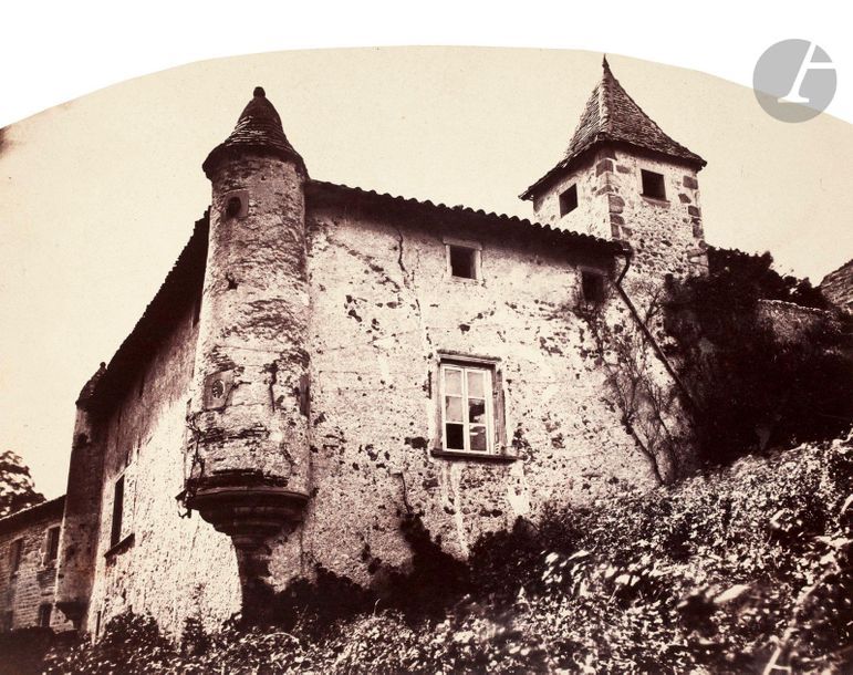 Félix Thiollier (1842-1914) 
Châteaux de la Loire et du Rhône, c. 1860-1870. 
Chapelle de Couzan (Sail-sous-Couzan). Marendière (Estivareilles). Château de Vaubrey. Boisy (Pouilly-les-Nonains). Chastelus (Chatelus). 
Cinq (5) épreuves sur papier albuminé, cintrées (3) ou aux coins arrondis (2), contrecollées sur cartons. Légendes à l’encre de la main du photographe sur les montages (4). 
Formats : de 13 x 20 à 14,5 x 20 cm

Félix Thiollier (1842-1914)
Castles of the Loire and Rhone, c. 1860-1870.
Chapelle de Couzan (Sail-sous-Couzan). Marendie?re (Estivareilles). Cha?teau de Vaubrey. Boisy (Pouilly-les-Nonains). Chastelus (Chatelus).
Five albumen prints mounted on cardboard. Captions written by photographer on mounts (4). 
Dimensions: from 13 x 20 to 14.5 x 20 cm
