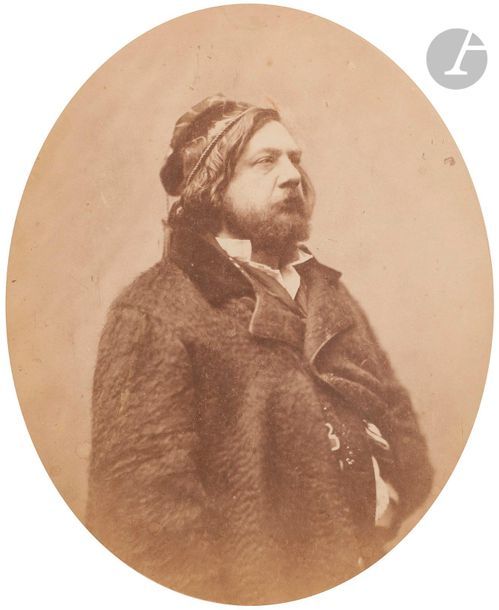 Félix Nadar (1820-1910) 
Théophile Gautier, c. 1856.
Épreuve sur papier salé ovalisée, d’après négatif verre au collodion, contrecollée sur carton. 
24,3 x 19,3 cm 

 Une autre épreuve sur papier salé est conservée dans le fonds Nadar à la Bibliothèque nationale de France.

Félix Nadar (1820-1910)
Théophile Gautier, c. 1856.
Salt print, from collodion glass negative, mounted on cardboard. 
24.3 x 19.3 cm 

Another print is known in the Nadar archive at the Bibliothèque nationale de France.