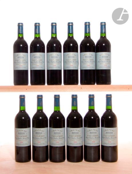 12 B CHÂTEAU FAUGÈRES (Caisse bois d'origine), GC Saint-Emilion, 1998