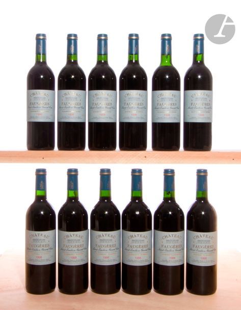12 B CHÂTEAU FAUGÈRES (Caisse bois d'origine), GC Saint-Emilion, 1998