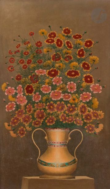 André BAUCHANT (1873-1958)
Vase de fleurs, 1939
Huile sur toile.
Signée et datée en bas vers la droite.
66 x 41 cm

Une attestation de Madame Françoise Bauchant, petite nièce de l'artiste, sera remise à l'acquéreur.