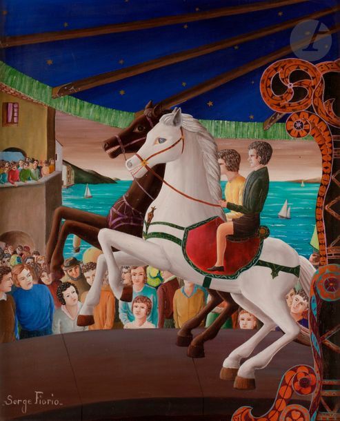Serge FIORIO (1911-2011)
Le Manège du cirque
Huile sur toile.
Signée en bas à gauche.
61 x 50 cm

Nous remercions Monsieur André Lombard pour les informations qu'il nous a transmises.