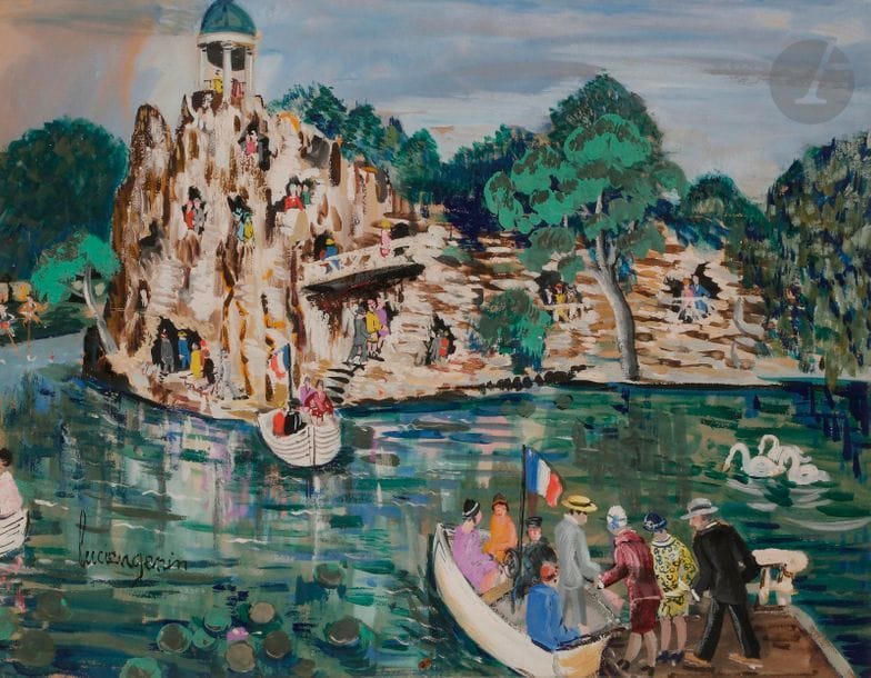 Lucien GENIN (1894-1953)
Paris, le parc des Buttes-Chaumont
Gouache.
Signée en bas à gauche.
49 x 62,5 cm

Exposition :
Lucien Genin, Marie du 6e arrondissement, Paris,
17 juillet - 7 septembre 2007.

Nous remercions Monsieur Bertrand Willot d'avoir confirmé l'authenticité de cette œuvre.