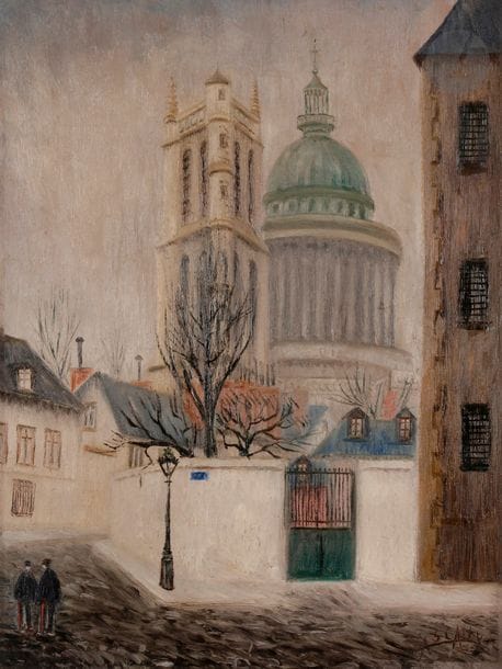ELIE LASCAUX (1888-1969)
PARIS, LE PANTHEON ET LE TOUR DE CLOVIS, 1923
HUILE SUR TOILE.
SIGNEE EN BAS A DROITE.
(RESTAURATION).
61 X 46 CM

PROVENANCE : 
GALERIE SIMON, PARIS (ETIQUETTE DECHIREE AU DOS).