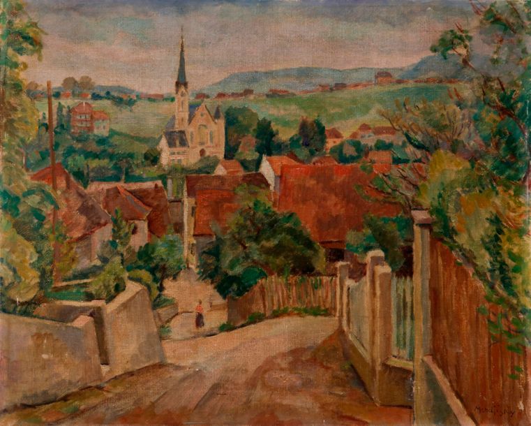 Maurice MENDJISKY (1890-1951)

Le Village

Huile sur toile.

Signée en bas à droite.

(Restaurations)

38 x 46 cm