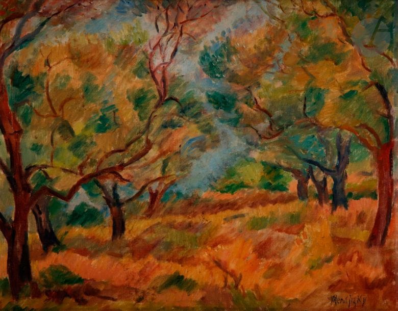 Maurice MENDJISKY (1890-1951)

Paysage provençal

Huile sur toile contrecollé sur carton.

Signée en bas à droite.

33 x 41 cm