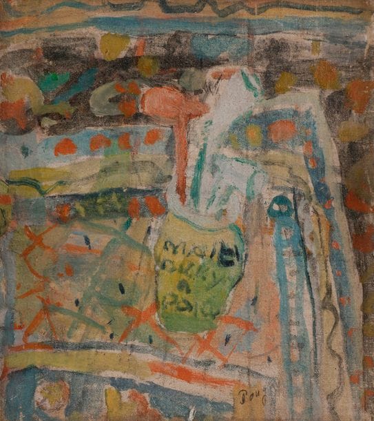Jean Puni dit POUGNY (1892-1956)

Nature morte au pot à pipe, 1942-43

Huile sur toile.

Signée en bas vers la droite.

Numérotée " 283 " à l'encre au dos sur le châssis.

20 x 19 cm



Provenance : 

- Collection Michel Moncey, Paris.

- Galerie Louis Carré, Paris.

- Collection particulière, Paris.



Exposition : 

Pougny, Œuvres récentes, Galerie Louis Carré, Paris, 1943.



Bibliographie : 

Herman Berninger, Jean-Albert Cartier, Jean Pougny 1892-1956, Catalogue de l'œuvre, Tome 2 : Paris - Côte d'Azur, 1924-1956, Peintures, Tübingen, Éditions Ernst Wasmuth, 1992, n° 701, reproduit p. 184.



Cette œuvre est référencée sous le numéro d'archives 700-283B.
