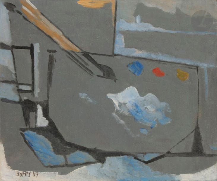 Francisco BORèS (1898-1972)

La Palette, 1947

Huile sur toile.

Signée et datée en bas à gauche.

(Rentoilée).

38 x 46 cm



Provenance : 

- Galerie Kriegel, Paris. 

- Collection particulière.



Bibliographie : 

Hélène Dechanet Bores, Francisco Bores, Catalogue Raisonné de l'œuvre peint, Tome II : 1945-1972, Madrid, 2003, numéro 1947 / 53, reproduit p.87.