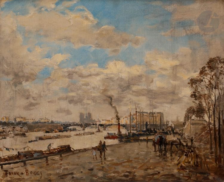 Frank-Myers BOGGS (1855-1926)
Paris, quai Henri IV
Huile sur toile.
Signée en bas à gauche.
46 x 55 cm