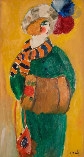 *Madeleine BERLY DE VLAMINCK (1896-1953)

Femme au chapeau

Huile sur carton.

Signée en bas à droite.

74 x 41 cm