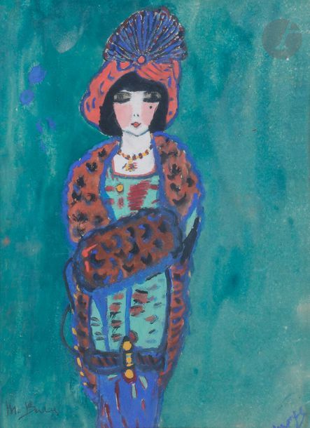 *Madeleine BERLY DE VLAMINCK (1896-1953)

Femme au manchon

Gouache.

Signée en bas à gauche.

39 x 29 cm