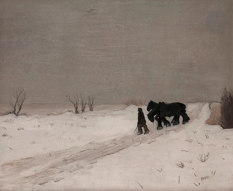 Joseph ROSSI (1892-1930)

Chevaux dans la neige

Huile sur toile.

Signée en bas à droite.

54 x 65 cm