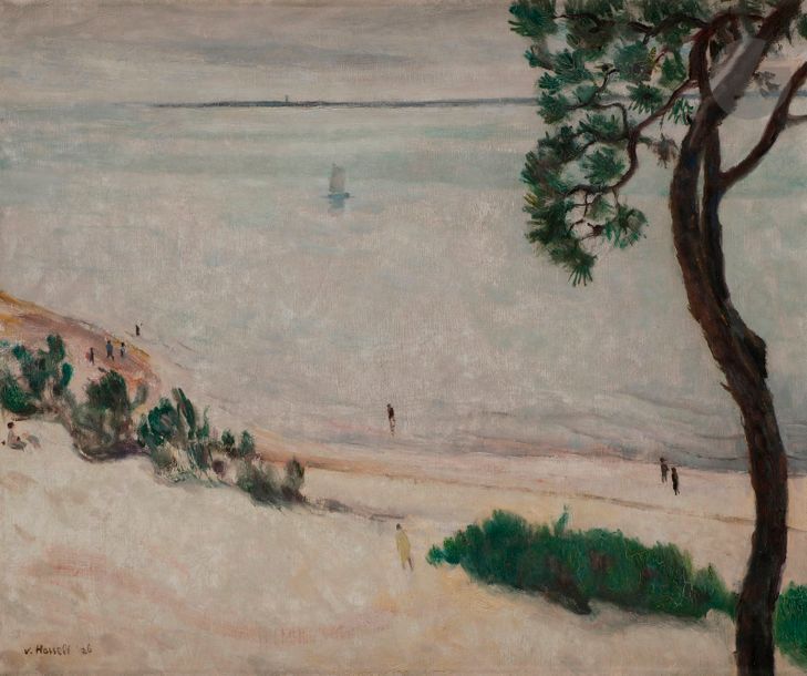 Willem VAN HASSELT (1882-1963)

Bassin d'Arcachon, vue de la dune du Pyla, 1926

Huile sur toile.

Signée et datée en bas à gauche.

(Petites restaurations).

46 x 55 cm