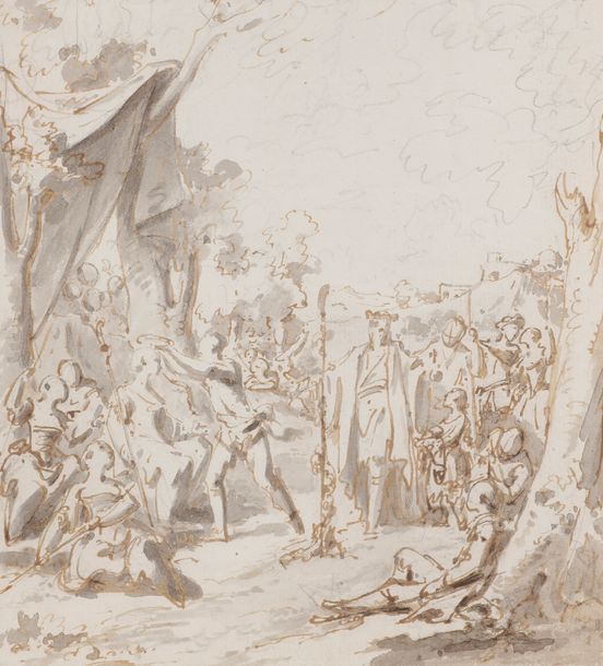 École française du XVIIIe siècle

La fête du Printemps

Plume et encre brune, lavis brun, crayon noir.

En feuille.

16,5 x 15 cm



Provenance :

Ancienne collection Normand, son cachet renversé.