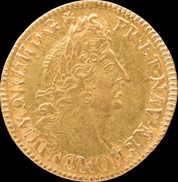 LOUIS XIV (1643-1715).
Louis d'Or aux quatre " L ". Réformation, date non lue (frappée entre 1693-1700). A=Paris
6,67g. D.1440A Fr.433 
TB
