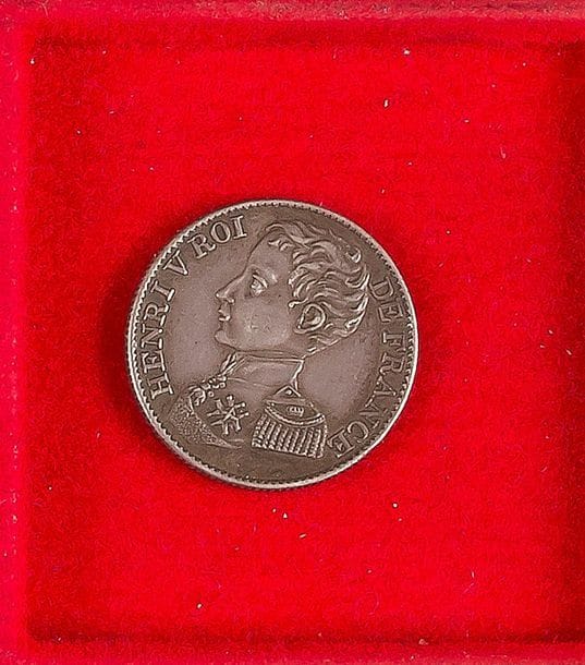 HENRI V Prétendant (1820-1883).
Pièce de 1 franc en argent, 1831, tranche cannelée. 
Mazard.911
TTB