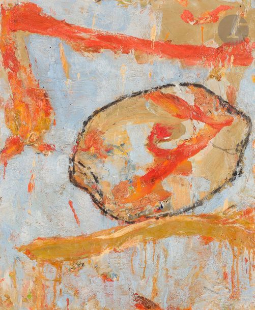 Denis LAGET (né en 1958)
Tempores fugit, 1988
Huile sur toile.
Signée, datée, titrée et dédicacée au dos.
73 x 60 cm

Provenance : 
Galerie Alice Pauli, Lausanne (étiquette au dos).