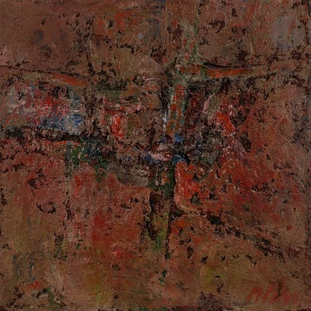 Orlando PELAYO (1920-1990)
Retour à demain
Huile sur toile.
Signée en bas à droite.
40 x 40 cm