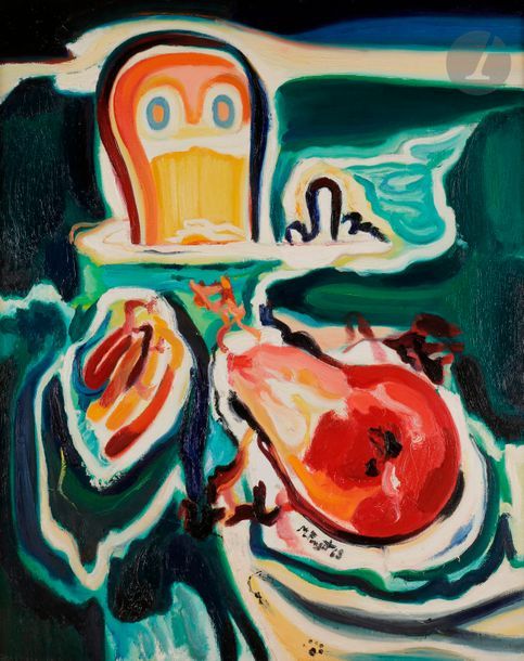 Marcel POUGET (1923-1985)
Épaves n° 5, 1965
Huile sur toile.
Signée et datée en bas vers la droite.
Signée, datée et titrée au dos.
92 x 73 cm

Provenance : 
Galerie Ariel, Paris (étiquette au dos).