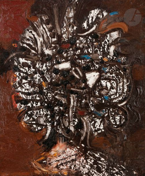 Mario PRASSINOS (1916-1985)
Mahalia, 1964
Huile sur toile.
Datée et titrée au dos.
41 x 33 cm
{CR]Notre œuvre représente Mahalia Jackson la « Reine du Gospel ». Elle s’inscrit donc dans sa série emblématique des Bessie (Bessie Smith) pour laquelle Prassinos s’intéresse au portrait.
