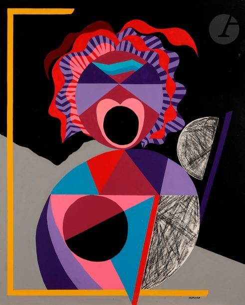 Jorge Pérez CASTAÑO (1932-2009)
Le Cri, 1990-91
Huile sur toile.
Signée en bas à droite.
Signée, datée et titrée au dos.
100 x 81 cm