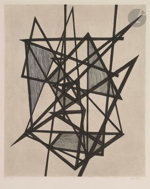 Pierre COURTIN (1921-2012)6 November 1949Burin.
 Proof on vellum, numbered and signed in pencil. Edition of 200 proofs. Dry stamp : Guilde de la
 Gravure (Lugt 4670).

 Slight oxidation at the

 edges of the sheet.

 55

.5 x 38.5 cmBibliography : 
Rivière 76
.