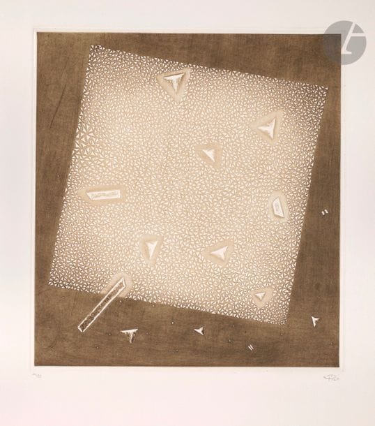 Arthur Luiz PIZA [brésilien] (1928-2017)
Frémissement singulier
Gravure au burin en bistre.
Épreuve sur vélin, numérotée et signée au crayon. Tirage à 99 épreuves. Timbre sec : Jacqueline de Champvallins, Paris.
Une petite rousseur dans l’angle supérieur gauche du feuillet.
75,7 x 55,7 cm