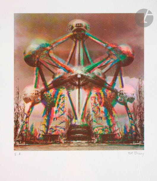 Pol BURY [Belgian] (1922-2005
)L'Atomium; L'Hôtel de Ville
, Bruxelles, circa 1990Colour silkscreen.
 2 proofs on vellum, signed, the 1st justified "E.A.", the 2nd numbered in pencil. Edition of 50
 proofs.

 48,8 x

 40,5 cm34

,5 x 25

,5 cmThe

 2 in a frame

.