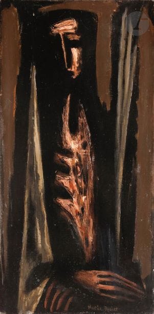 Maurice ROCHER (1918-1995)
Vierge, 1958
Huile sur toile.
Signée en bas vers la droite.
80 x 40 cm