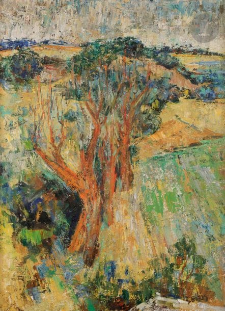 Richard BELLIAS (1921-1974)
Les Arbres rouges, 1961
Huile sur toile.
Signée en bas à droite.
Datée et titrée au dos.
92 x 65 cm