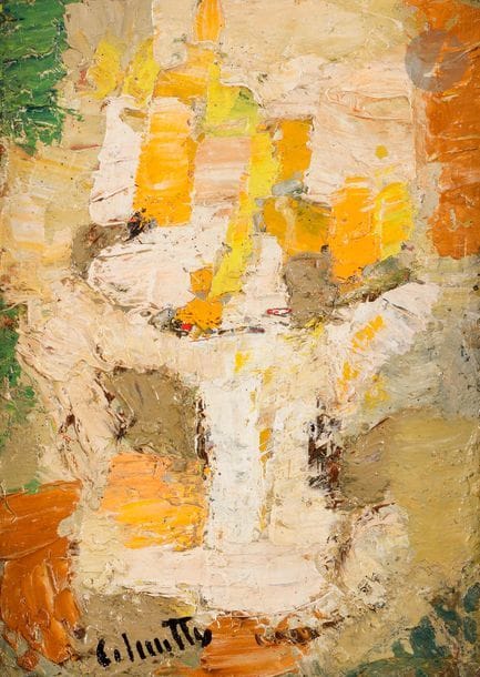 Jean-Marie CALMETTES (1918-2007)
Le Compotier, 1959
Huile sur toile.
Signée en bas à gauche.
22 x 16 cm
